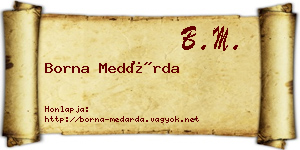 Borna Medárda névjegykártya